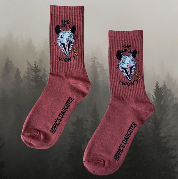 Opossum The Hell I Won't Gym Socks