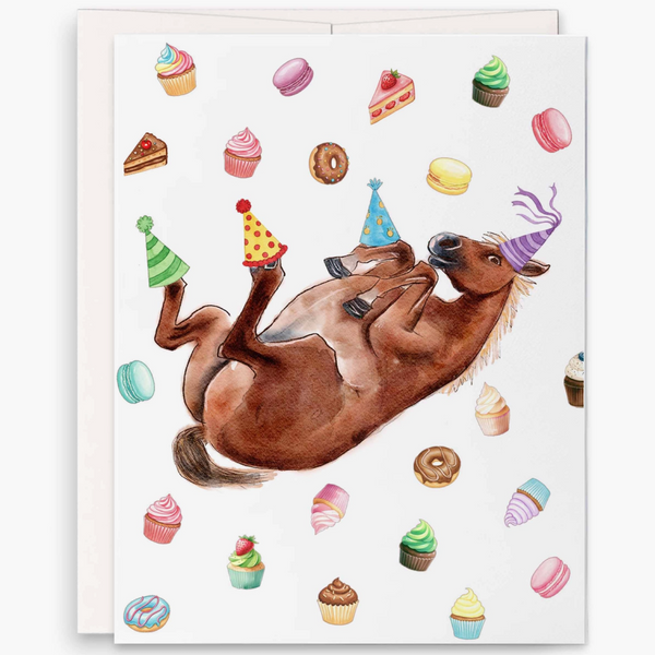 Silly Cupcake Horse Card