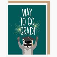 Raccoon With Sparklers Graduation Card