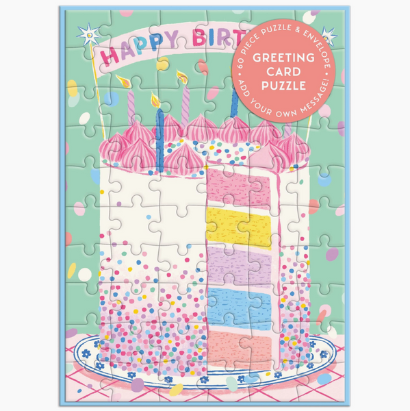 Confetti Birthday Cake Greeting Card Puzzle