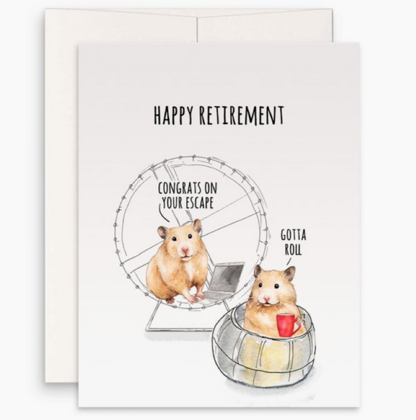 Hamster Gotta Roll Retirement Card