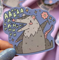 Screaming Opossum Sticker
