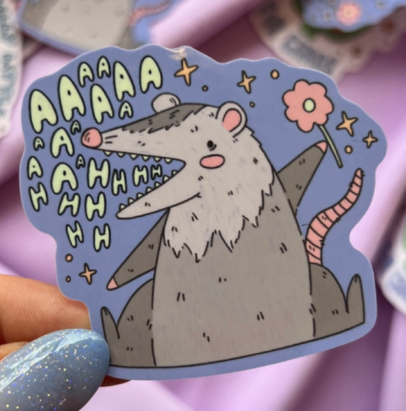 Screaming Opossum Sticker