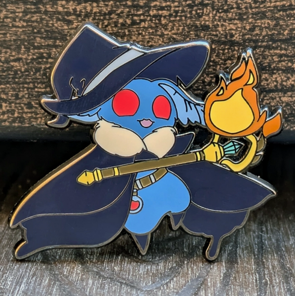 Mothman Wizard Casting Fireball Enamel Pin