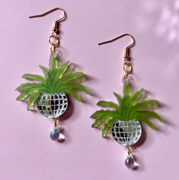 Disco Ball Planter Earrings