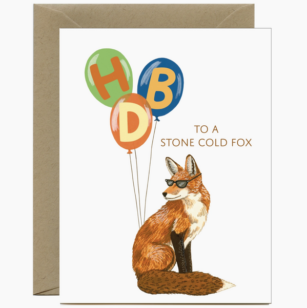 Stone Cold Fox Birthday Card
