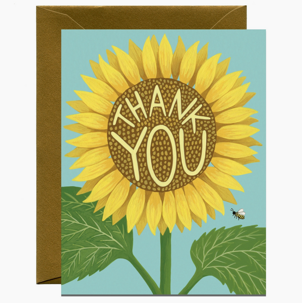 Boxed 8 Pack Thank You Cards - Sunflower + Honey Bee