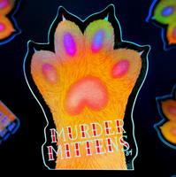 Murder Mitten Kitty Paw Holographic Sticker