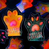 Murder Mitten Kitty Paw Holographic Sticker