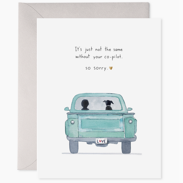 Co-Pilot Dog Pet Sympathy Card