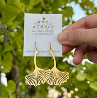 Curved Ginkgo Leaf Earrings
