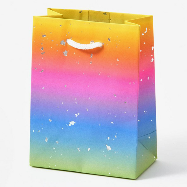 Ombre Rainbow Gold Fleck Gift Bag - Tiny