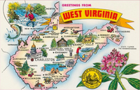 Vintage Map Greetings From West Virginia Magnet