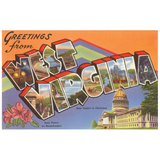 Vintage Style Postcard - Greetings From West Virginia State Capital