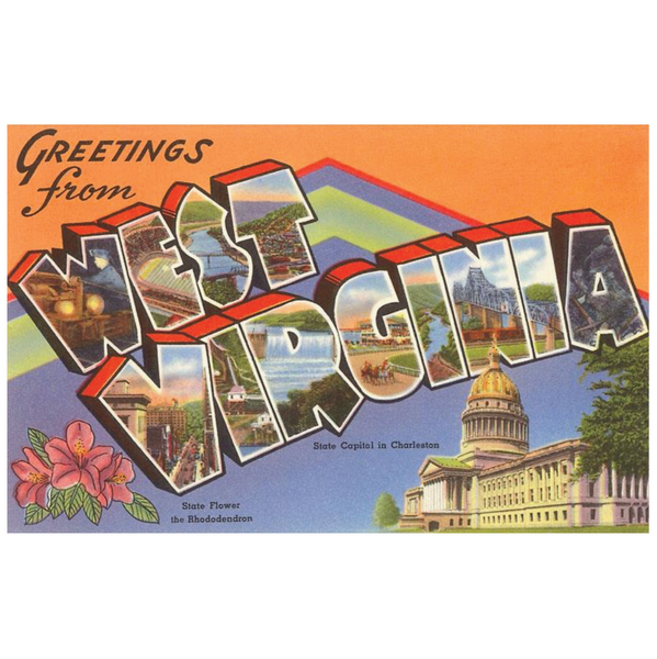 Vintage Style Postcard - Greetings From West Virginia State Capital