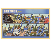 Vintage Style Postcard - Greetings From West Virginia Coal Miner