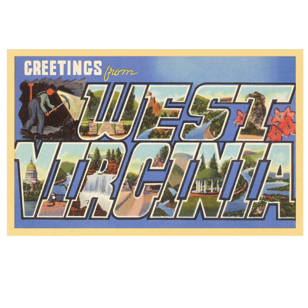 Vintage Style Postcard - Greetings From West Virginia Coal Miner
