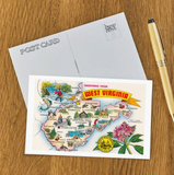 Vintage Style Postcard - Greetings From West Virginia Points Of Interest