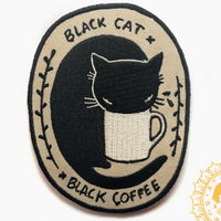 Black Cat + Coffee Print