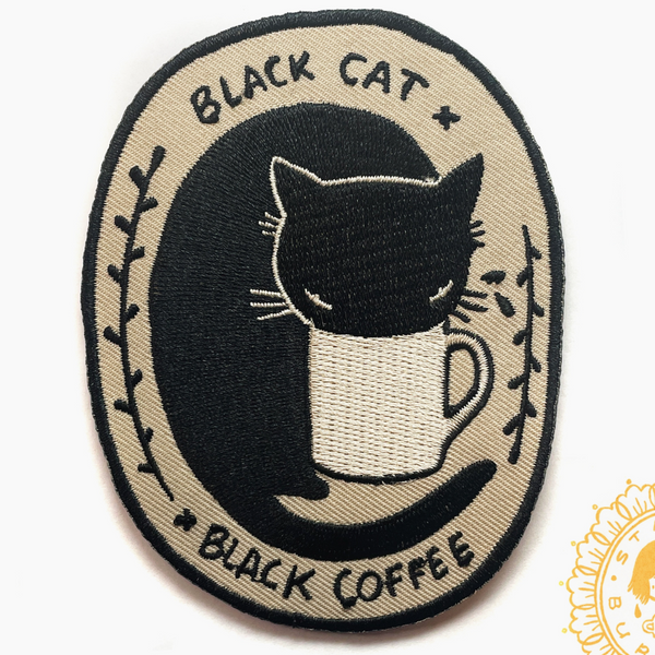 Black Cat + Coffee Print