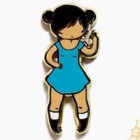 The Finger Angry Girl Enamel Pin