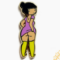 The Moon Cheeky Girl Enamel Pin