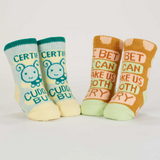 Blue Q Baby Socks - Certified Cuddle Bug / Bet I Can Make Us Both Cry