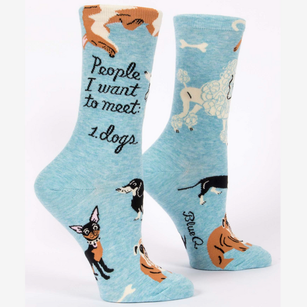Blue Q Women's Crew Socks - People To Meet: Dogs
