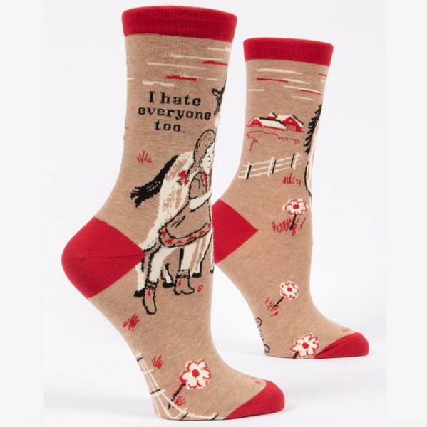 Blue Q Women's Crew Socks - I Hate Everyone Too