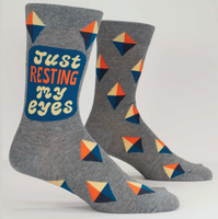 Blue Q Men's Crew Socks - Resting My Eyes