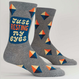 Blue Q Men's Crew Socks - Resting My Eyes