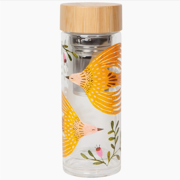 Glass Tea Infuser Bottle - Plume
