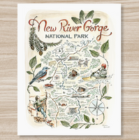 Rosalie Haizlett  Print - New River Gorge Map