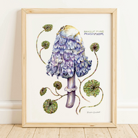 Rosalie Haizlett  Print - Purple Shaggy Mane Mushroom