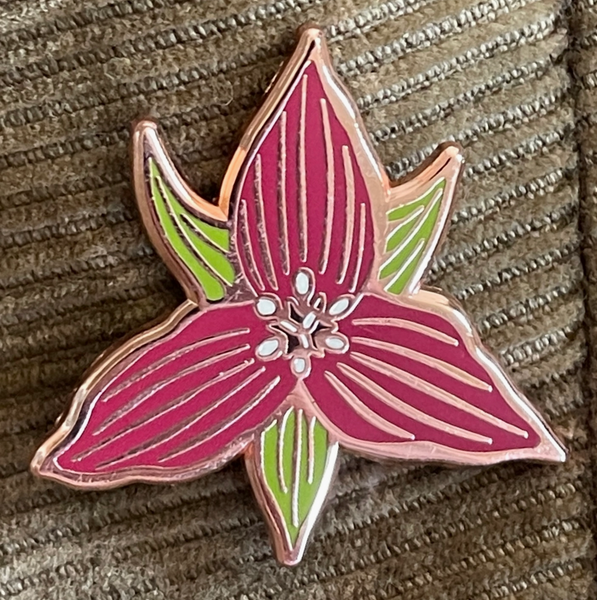 Red Trillium Enamel Pin
