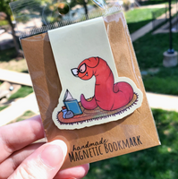 Magnetic Bookmark - Book Worm