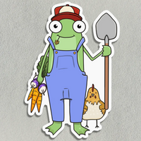 Farmer Frog Sticker