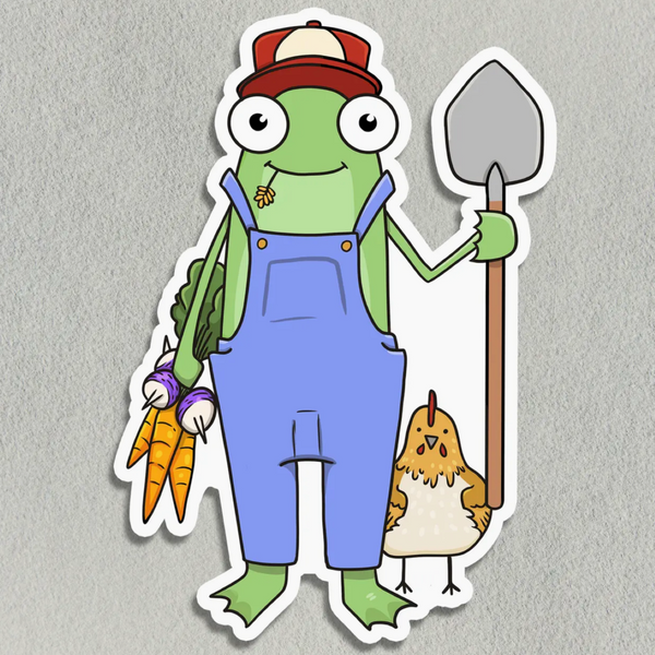 Farmer Frog Sticker