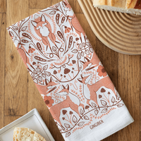 Forest Foxes Gingiber Tea Towel