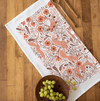 Forest Foxes Gingiber Tea Towel