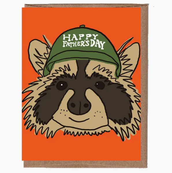 Raccoon With Hat Father's Day Card