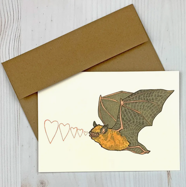 Bat Echolocation Love Notecard Art Print