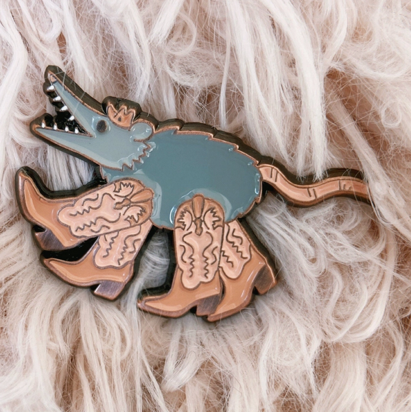 Cowboy Opossum Enamel Pin