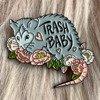 Trash Baby Opossum Enamel Pin