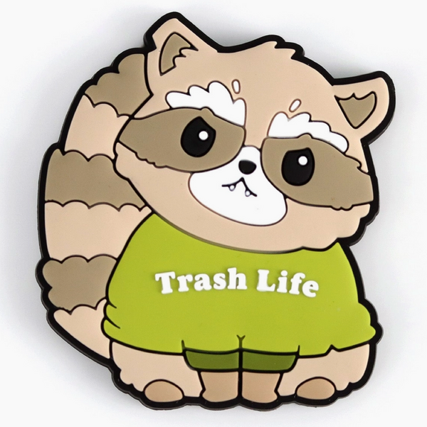 Rubber Magnet - Trash Life Raccoon