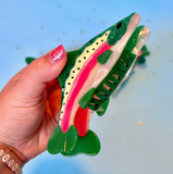 Acrylic Hair Claw - Rainbow Trout