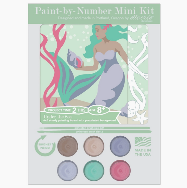 Paint-by-Number mini kit packaging with mermaid design on a white background