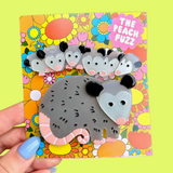 Opossum Family Hair Clip Set