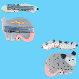 Opossum Family Hair Clip Set