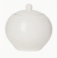 white sugar pot on white background